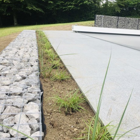 Aménagement d'extérieurs gabions et terrasse