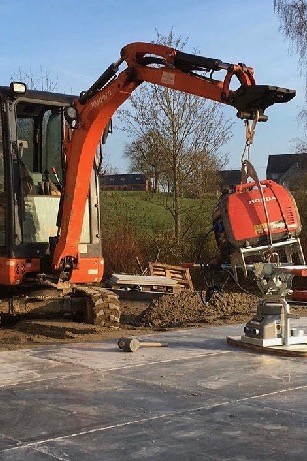 Réalisation d'une terrasse en méga-dalles 